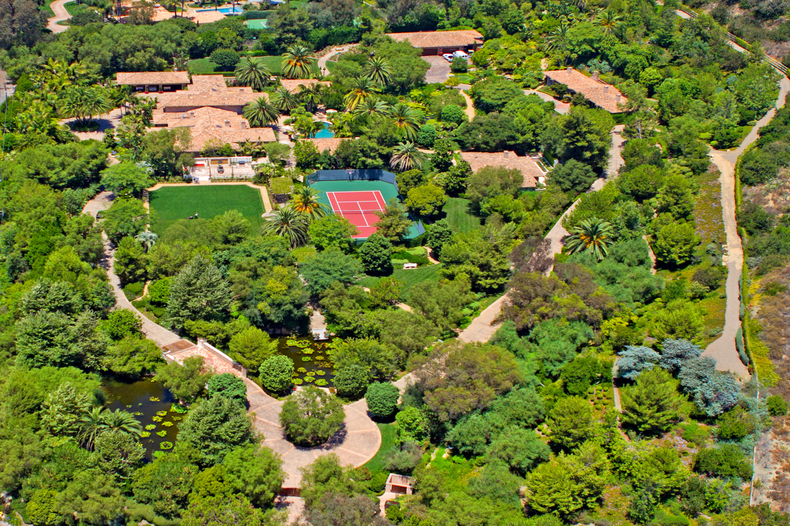 Aerial view of a Rancho Santa Fe luxury estate